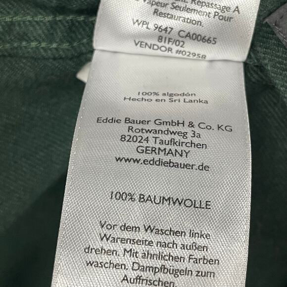 Eddie Bauer Dark Green Flannel Button Up Big and Tall Mens 2XL - Picture 7 of 8